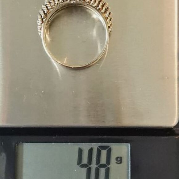 Vintage 14kt Gold Swiss Twisted Rope Design Ring - Picture 6 of 8